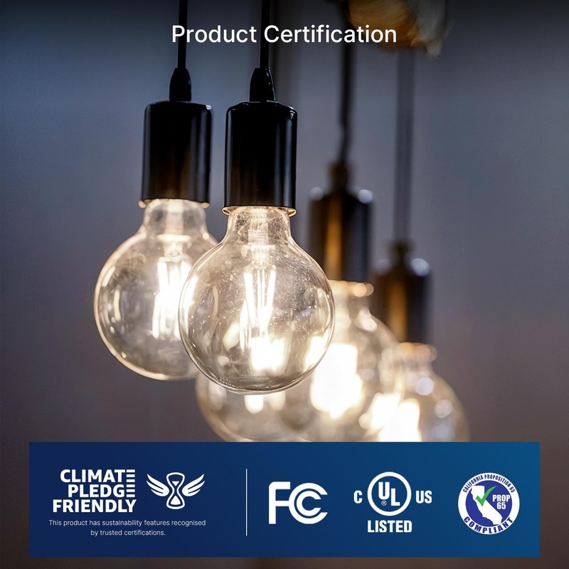 FLSNT 60W Equivalent LED Globe Candelabra Bulbs, Dimmable G16.5 LED