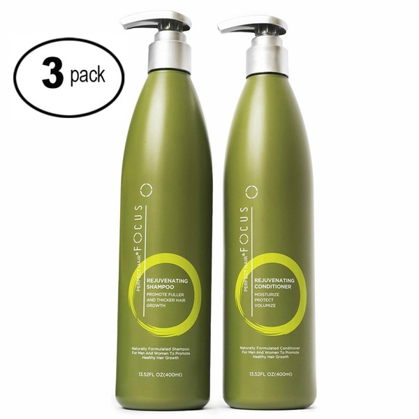 Perfect Hair Hair Growth Shampoo and Conditioner - Enriched with Vitamin A & Keratin, Thickens Hair & Prevents Breakage - Nourishing Moisturizer for Healthy, Fuller Hair - 13.5oz (3 Pack)