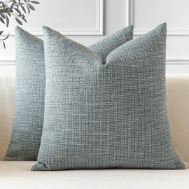 JOTOM Set of 2 Linen Cushion Covers, Decorative, Soft, Plain Throw Cushion Cover, Modern Cushion Covers, Sofa Cushion, Decorative Cushion Cover for Living Room, Bedroom, Decoration (50 x 50 cm, Dark