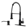 WEWE Black Kitchen Faucet with Soap Dispenser, Kitchen Sink Faucet