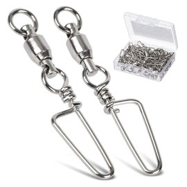 9Tong Ball Bearing Swivel with Coastlock Snap, Stainless Steel Welded Ring for Fishing Saltwater Standard 25pcs 180lbs