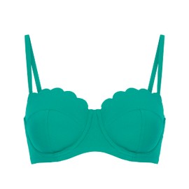 Hunkemöller Padded Strapless Underwired Bikini Top Scallop Cup E+, Hkm Green, 85E