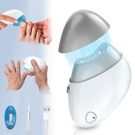 Electric Nail Clipper, Upgraded Toe Nail Clippers with Nail Scraps Storage, 2 Speeds, Magnetic Cover, Type-C Rechargeable, Automatic Electric Nail File for Thick Toenails, Adult, Seniors, Men (White)