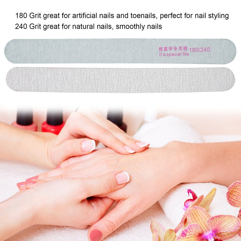 50pcs Nail Files Double Sided 180/240 Grit Nail Buffering Files