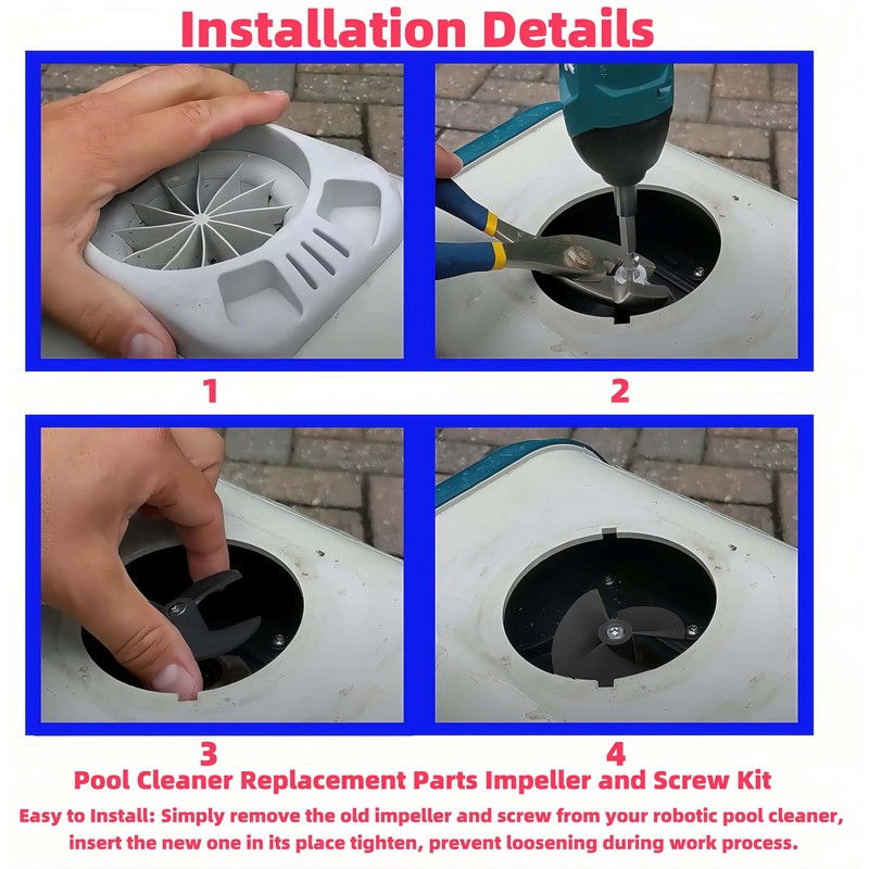 Viefow 9995266-R1（Black） Impeller with Screw Replacement for Premier/M200/M400/M500/CC/DX6 Robotic Pool
