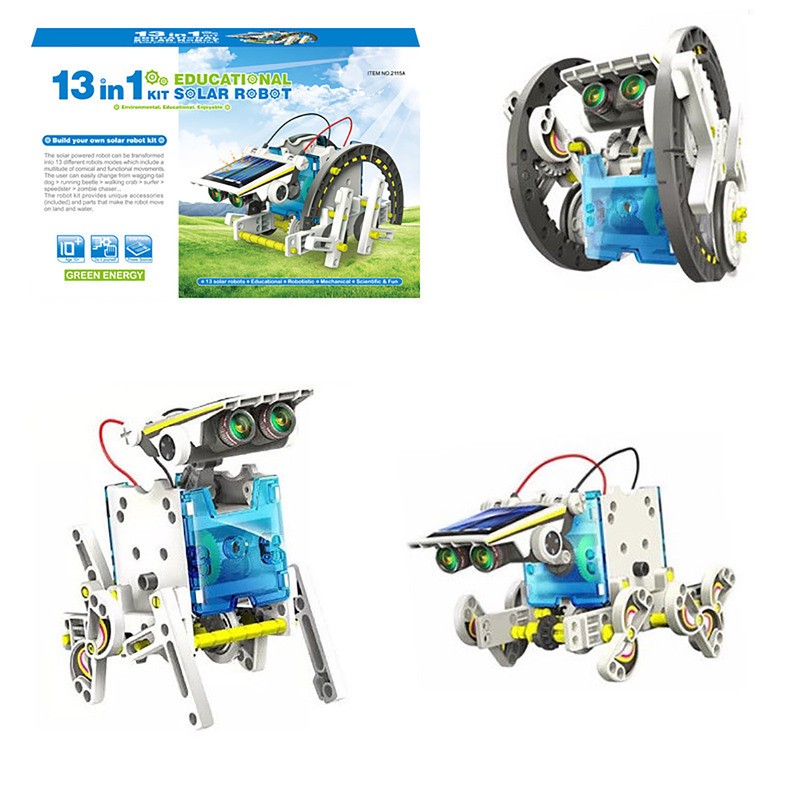 Solar Robot Toy 13 in 1 Sturdy Plastic Hand Eye