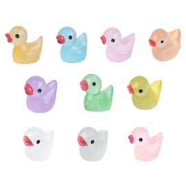 180PCS Luminous Duck Shoe Charms Clip-On Set - Glow in Dark Cute PVC Shoe Accessories for Crocs DIY Decoration, Bulk Cute Duck Charms for Women Kids