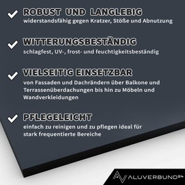 HPL Panels 20 x 20 cm Solid Core Panels for Outdoor and Indoor Use, 3 mm Thick, Anthracite RAL7016