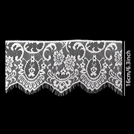 2 Rolls Floral Lace Ribbon, Lace Edge Trim, Lace Fabric Ribbon, Stretch Floral Pattern Lace Trim, Wide Tulle Lace Trim, Vintage Lace Trims Ribbon, for Sewing, Crafts, Wedding Ribbon