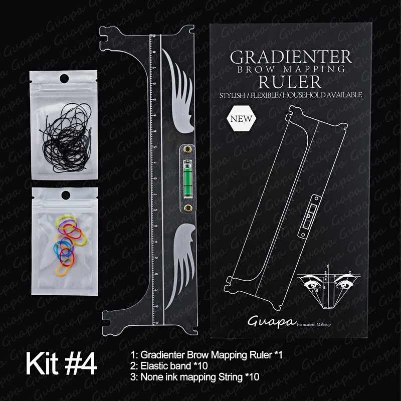 MARLLOGIVA Professional Eyebrow Ruler Mapping Kit Eyebrow Ruler with Level