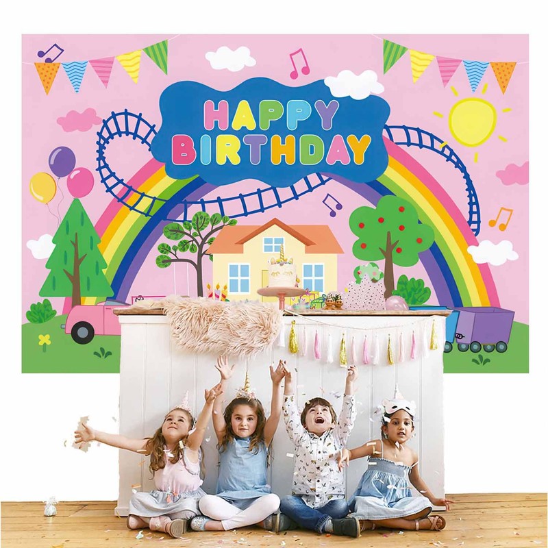 Pig Theme Birthday Background Pink Pig Party Birthday Decoration for