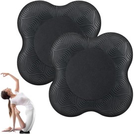 2-Piece Knee Cushion Yoga, Yoga Accessories, Non-Slip Knee Pad Mat Set, Wear-Resistant, Protects the Knees, Hands, Wrists and Elbows, Black
