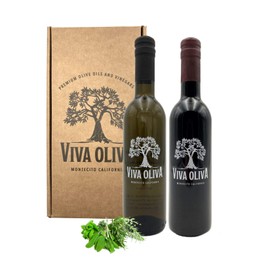 Viva Oliva Two 375 ML Gift Set - Tuscan Herb Infused Olive Oil and Traditional 18 Year Balsamic Vinegar