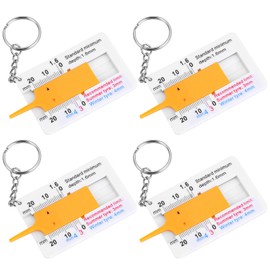 Prasacco 4 Pcs Tyre Tread Depth Gauge, 0-20 mm Tyre Depth Gauge Portable Tread Depth Measuring Tool Tyre Tread Checker