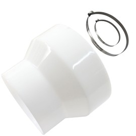 Marvexi 4 to 3 Inch Duct Reducer Adapter with 2 Hose Clamps, ABS Air Ducting Reducer Inline Ventilation Fitting, Blower Exhaust Connector for HVAC Pipe System/Fan Dryer Vent