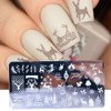 5pcs Christmas Nail Stamping Plates, Snowflake Santa Claus Christmas Tree