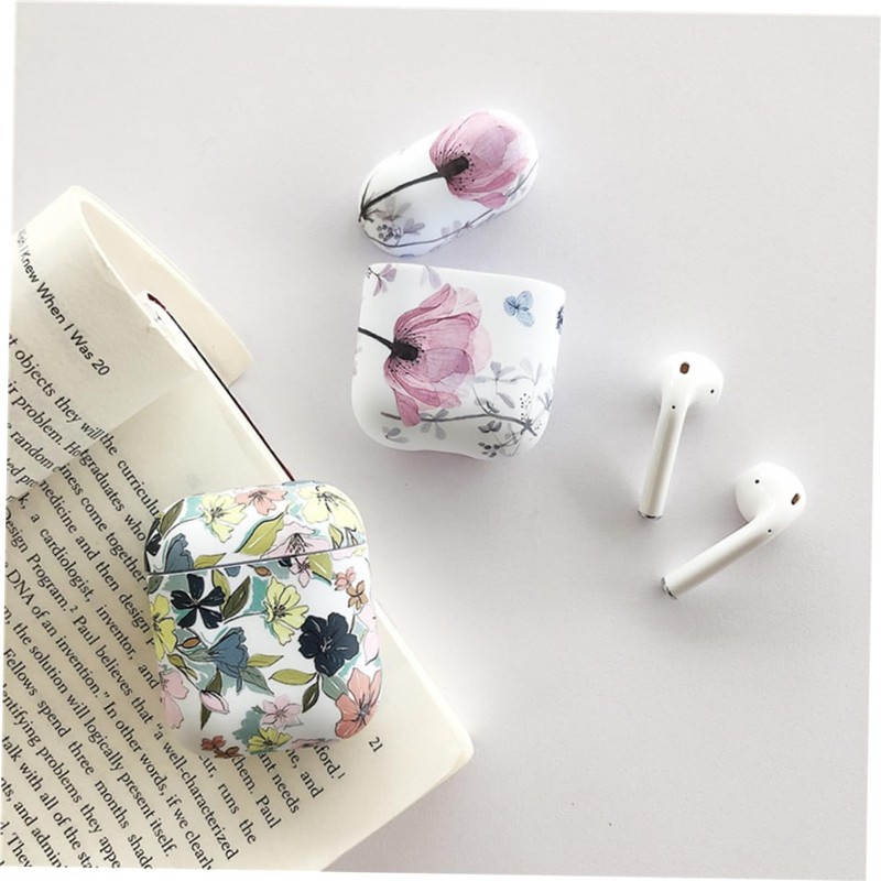 TEHAUX Portable TPU Earphone Case Dustproof Flower Pattern Protector for