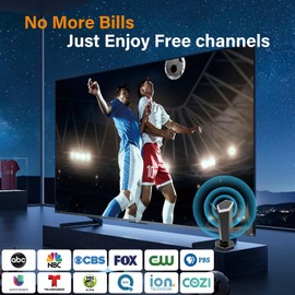 Antenna Indoor - 2025 Upgraded HD Digital Antenna for Smart, Long Range 400+ Miles, Supports 4K 1080P, TV Antenna for Local Channels in Crystal Clear, Easy Installation