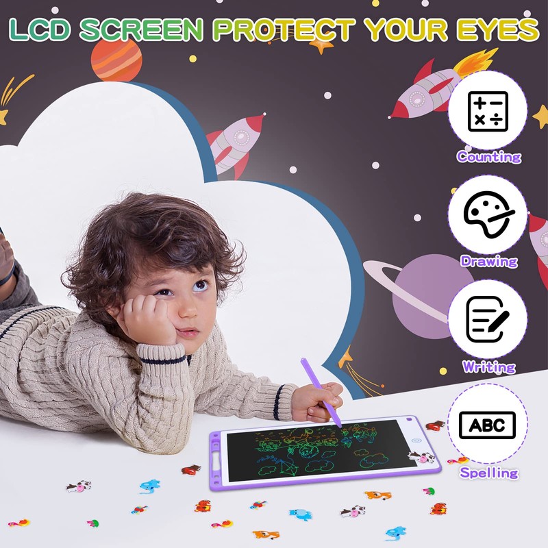 Coozlon LCD Writing Tablet for Kids, 12 Inch Erasable LCD