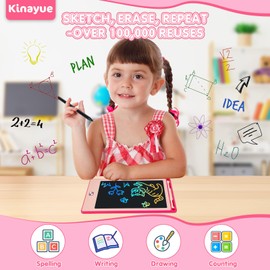 Kinayue Kinayue Maltafel Zaubertafel 8,5 Zoll,LCD Schreibtafel Kinder Pädagogisches Lernen ReiseSpielzeug,Geburtstag,Weihnachten Spielzeug ab 2 3 4 5 6 7 8 9 10 Jahre alt Mädchen Junge Rosa