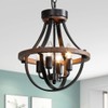 Lanpesting Farmhouse Chandelier, Modern Hanging Pendant Lighting, 4-Light Rustic Ceiling