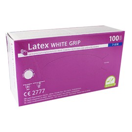 Medi-Inn Latex White Grip Disposable Gloves Powder-Free (Size: M, Quantity: 100 Pieces)