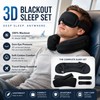 3D Sleep Eye Mask with Travel Neck Support – Cotton
