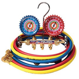 Uniweld QS4L5H Refrigerant Manifold Sets, 2 Valve Brass Manifold, 2-1/2" Limited Point Flutter