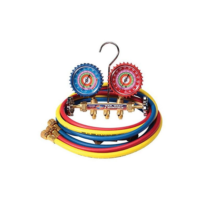 Uniweld QS4L5H Refrigerant Manifold Sets, 2 Valve Brass Manifold, 2-1/2"