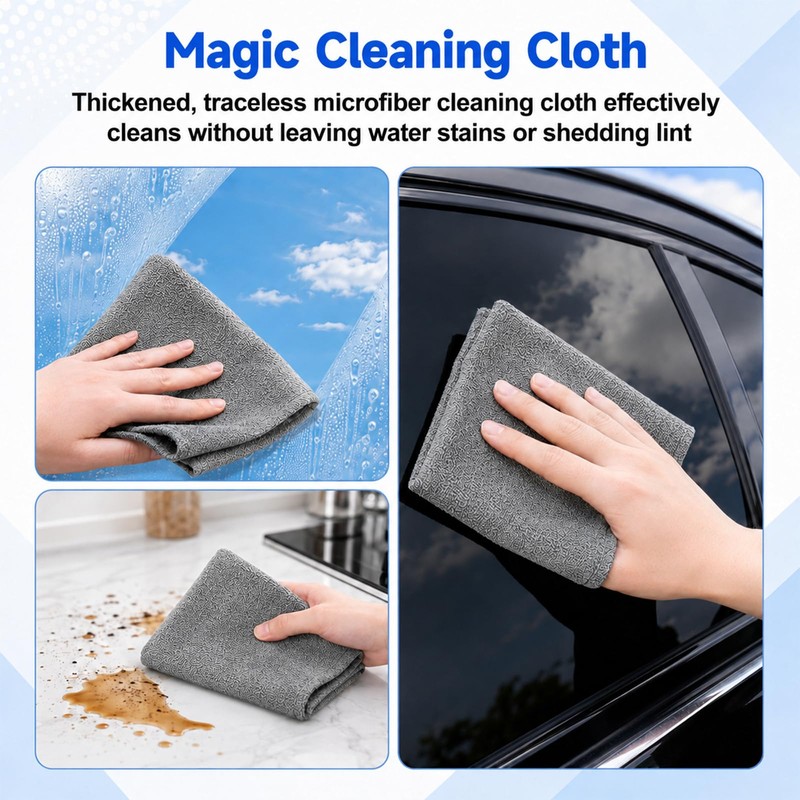 5-Pack Magic Cleaning Cloth, Lint-Free Microfiber Cleaning Cloths