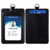 E&EY ID Badge Holder with Lanyard PU Leather Badge ID