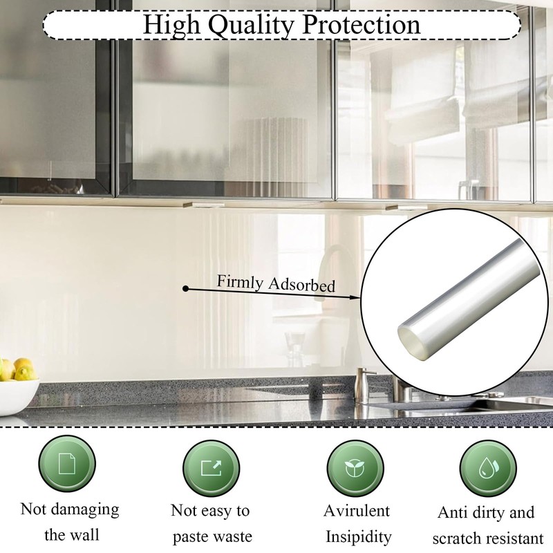 Electrostatic Wall Protective Film, 30X300cm Wall Protector, Clear Plastic Static