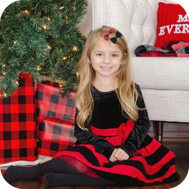 Xmas Christmas Bow Hair Clips Sparkly Hair Clip Christmas Hair Accessories for Kids Girls Black Red Hair Barrettes Xmas Glitter Hair Bow Clips Bow Hairpin for Thick Thin Hair 2pcs Hair Clips