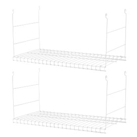 Rubbermaid Universal Closet Custom Wire Hanging Storage Shelf Durable Steel Clothes Rack Accessory Attachment, 24 Inch Long, 2 Pack, White