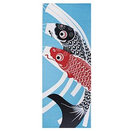 IPPINKA Tenugui Cloth, Wall Hanging, Japanese Traditional Tapestry, Made in Japan, 100% Cotton, Carp