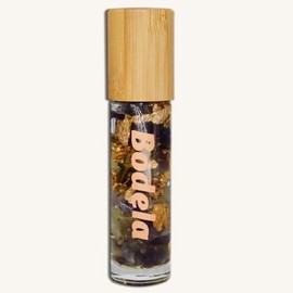 Bodela 10 ml Essential Oil Roller (24K Gold, Crystals, Exotic Flowers, and Jojoba and Neroli Essential Oils) - Natural Stone for Effective Relief (10 ml, New Energy)