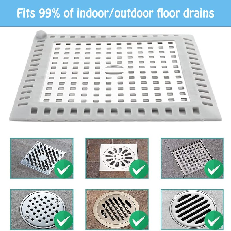 Pack of 2 Square Drain Protectors, Stainless Steel Drain Grid,