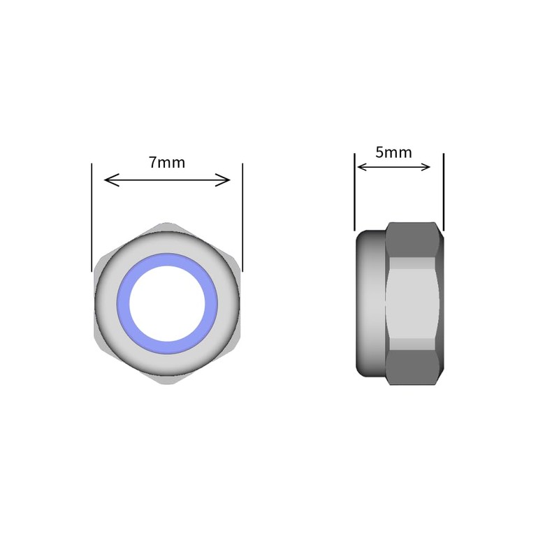 M4 (4mm) Nyloc Nut (Type-T) Class 6 Steel BZP (Pack