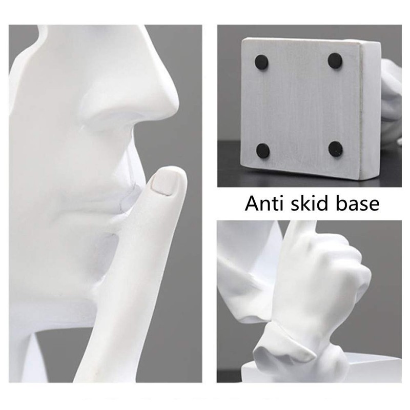 Asng Creative Abstract Men Figurine Sculptures, Keep Silence Statue, Thinker