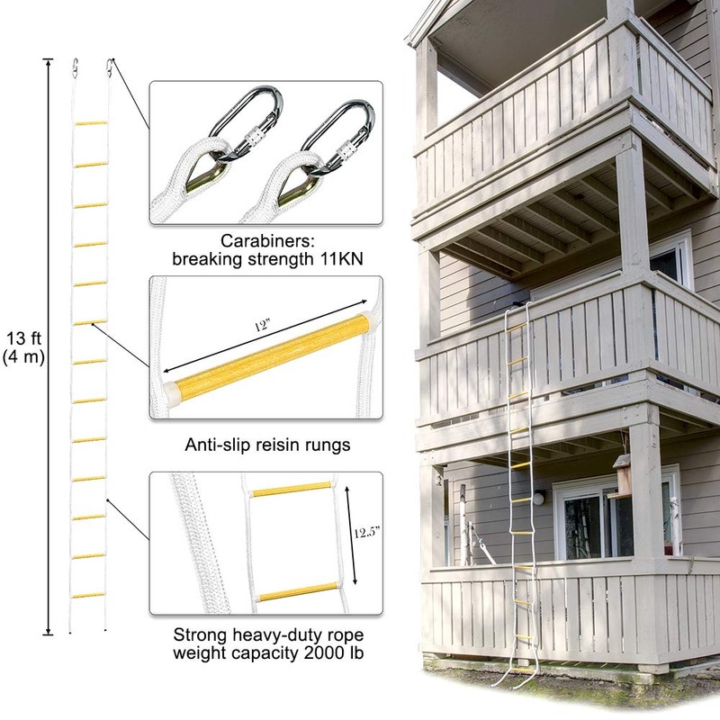 ISOP Two Story Fire Escape Ladder 13 ft Flame Resistant