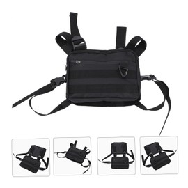 FRCOLOR 1Pc Salon Scissors Bag Multi Functional Hairdressing Tool Pouch for Combs Accessories Durable Vest Backpack Design for Hairdressers Barbers Black