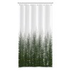 Leowefowa Forest Shower Curtain Green Misty Foggy Pine Trees Nature
