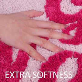 HAIWAOO Get Naked Bath Mat, 32X20 Non Slip,Soft and Absorbent Bathroom Rugs, Cute Bath Rugs, Machine Wash/Dry, Bath Mats for Bathroom Tub, Shower, and Flool,Pink