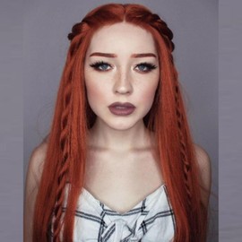 AFBeauty Ginger Lace Front Wig Straight Synthetic Lace Front Wigs for WOmen Pre Plucked Hairline Long Orange Copper Real Hair Wig Glueless Lace Wigs Heat Resistant 24inch Cosplay Party Daily Use