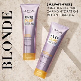 L'Oreal Paris Blonde Sulfate Free Conditioner for Color-Treated Hair, Neutralizes Brass + Balances, EverPure, 8.5 Fl Oz (Packaging May Vary)