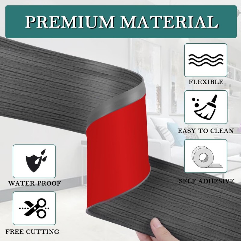 LSGCQ Flexible Baseboard Molding Trim 4 Inch x 20 Feet