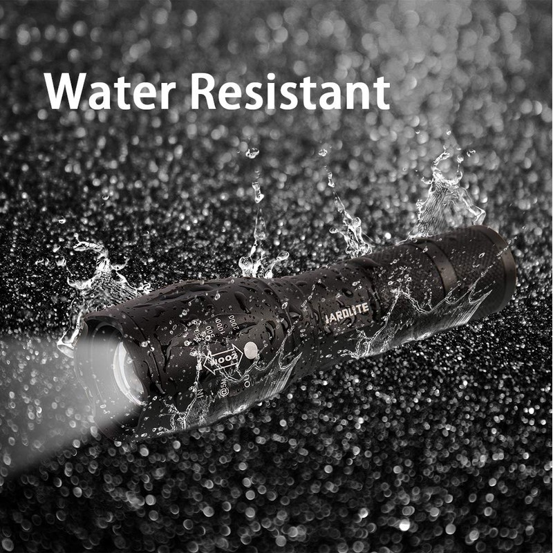 JARDLITE LED Emergency Handheld Flashlight with Adjustable Focus, Water Resistant,