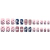 24Pcs 4th of July Press on Nails Medium Square Fake