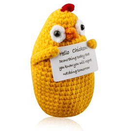 Bojueshaw Mini Cute Positive Chick,Funny Positive Crochet Gift,Emotional Support Gifts,Knitted Positive Chick Doll for Birthday Friends Party Kids Adults Friend
