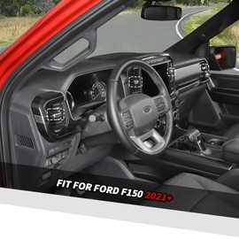 Jimen Compatible with Ford F150 2021-2024, 4PCS Center Console AC Air Vent Cover Trim (Chrome)